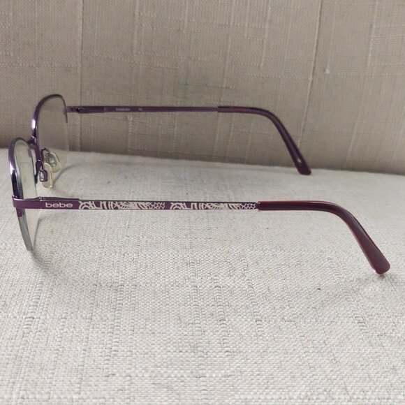 bebe Women Eyeglasses Frame Plum Tone BB5188 Half Rim Glasses Frame 53[]17 140 - Picture 6 of 14